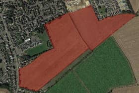 The proposed area off Eyebury Road of the new homes.