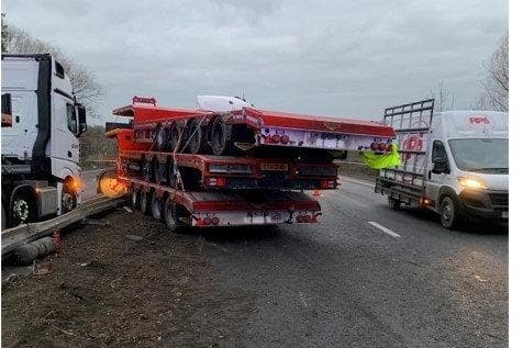 Update: A1 near Peterborough reopens after lorry crash 