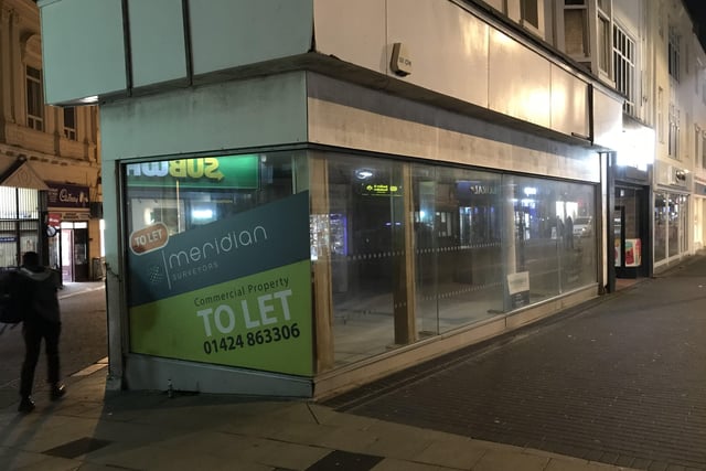 A large store on Queens Road in Hastings town centre is currently for let.