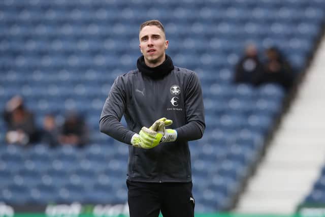 New Posh goalkeeper Steven Benda in the warm-up before facing West Brom. Photo: Joe Dent.