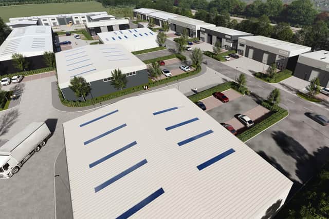 This image shows how the proposed Enterprise Park could appear from Broadway, Yaxley.