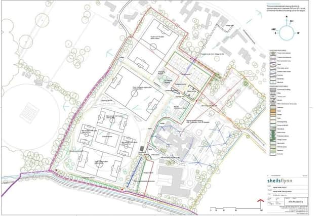 The site plan for Woodlands in Castor.