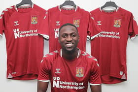 Idris Kanu after signing for Northampton. Photo: Pete Norton/Getty Images.