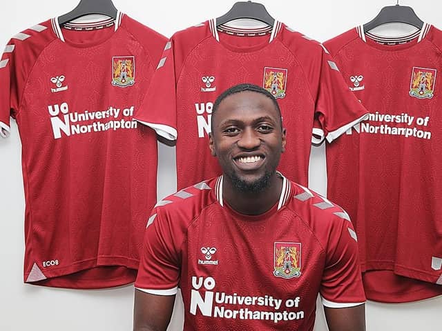 Idris Kanu after signing for Northampton. Photo: Pete Norton/Getty Images.
