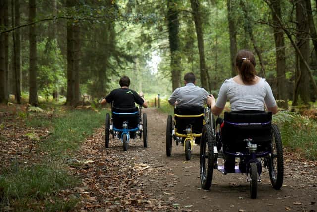 The new Mountain Trike all-terrain wheelchairs at Ferry Meadows.