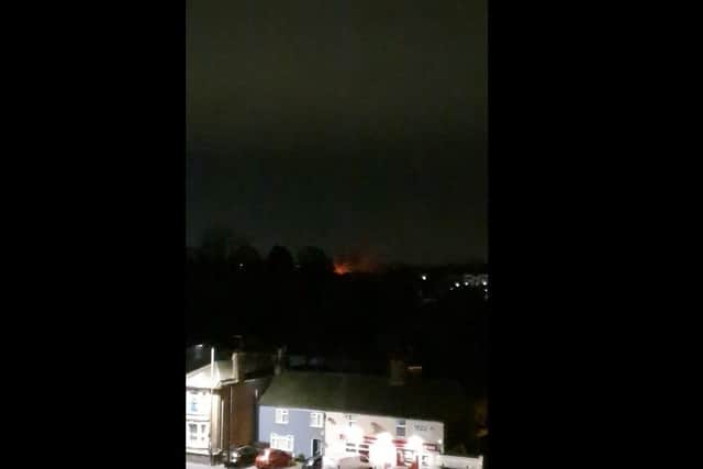 A view of the fire from a neighbouring street. Courtesy of Daisy Jane Bews .