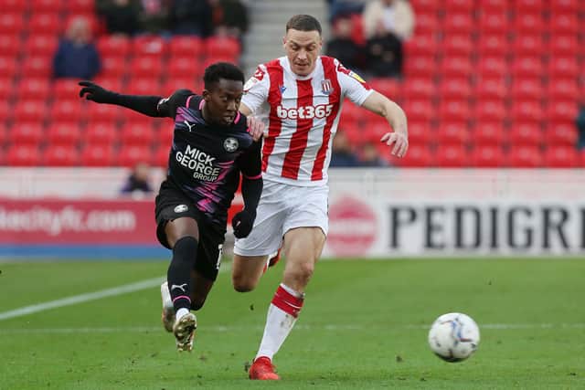 Siriki Dembele in action for Posh.