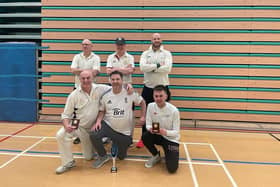 Bretton CC with trophy and medals, back row, left to right, Gary Bennett, David Loosley, Ryan Evans, front, Dave Bennett, Andy Bennett, Ethan Bennett.