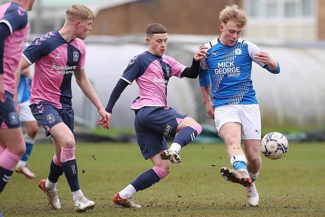 Joe Taylor in action for Posh Under 23s against Coventry City. Photo: Joe Dent/theposh.com.