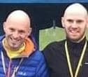 Simon Fell (left) and Luke Brown ran prominently in the Frostbite League race at Bourne Woods.