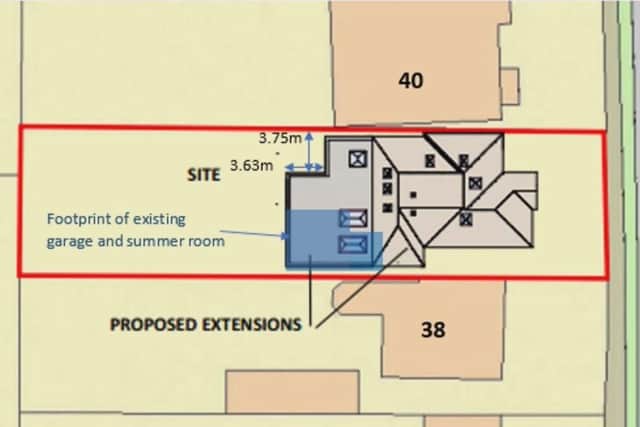 The site and scale of the planned extension.
