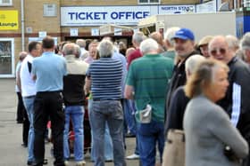 A queue at the Posh ticket office.