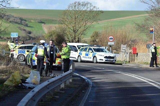 The road was closed in both directions after the Eastbourne Fire Service, Sussex Police, Sussex Air Ambulance and South East Coast Ambulance members attended the incident.