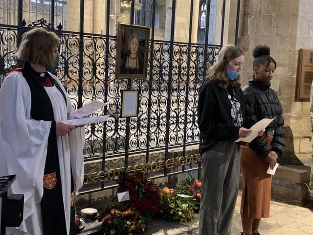 The service was held at Peterborough Cathedral