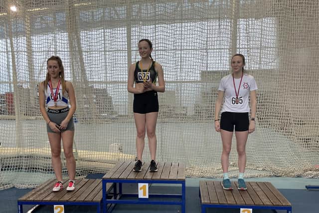 Eliza Mardon on top of the podium.