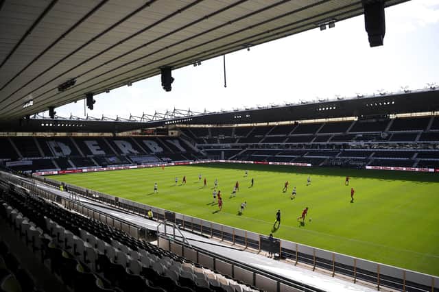 Derby's Pride Park. (Photo by Laurence Griffiths/Getty Images).