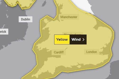 The Met Office Storm Franklin yellow warning for high windes.