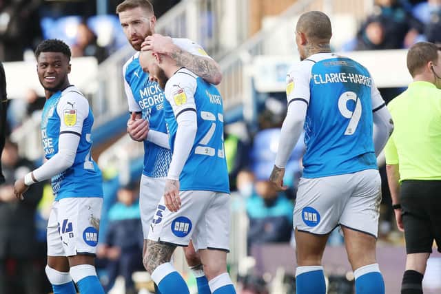 Joe Ward of Peterborough United celebrates scoring with his team Peterborough United - Mandatory by-line: Joe Dent/JMP - 05/02/2022 - FOOTBALL - Weston Homes Stadium - Peterborough, England - Peterborough United v Queens Park Rangers - FA Cup EMN-220902-113359001