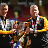 New Posh boss Grant McCann (right) and his assistant Cliff Byrne after winning the League One title with Hull City last season. Photo: Steve Paston/PA Wire