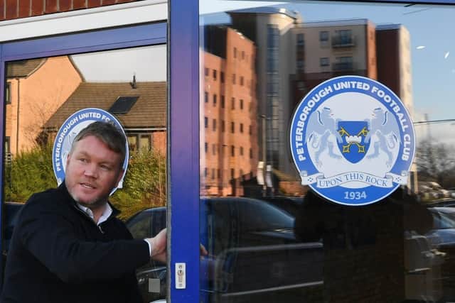 New Posh manager Grant McCann arrives at the Weston Homes Stadium ahead of a press conference called to announce his return. Photo: David Lowndes.