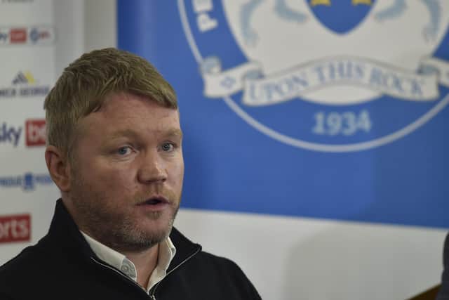 Grant McCann at the press conference called to announce his return as Posh manager. Photo: David Lowndes.