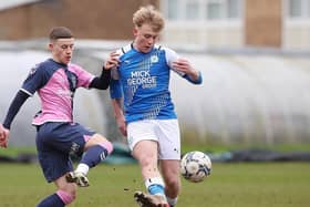 Joe Taylor in action for Posh Under 23s.