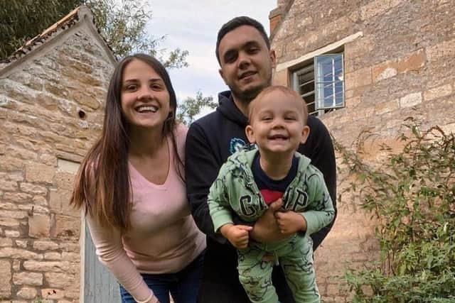 From left, Olha, Vlad and son David.