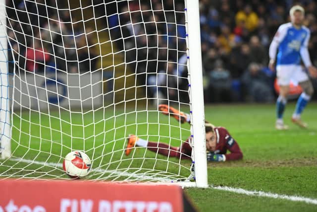 Riyad Mahrez has opened the scoring for Manchester City v Posh. Photo: David Lowndes.
