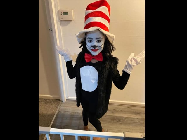 Tiana Assumin dressed as The Cat in the Hat by Dr Seuss.