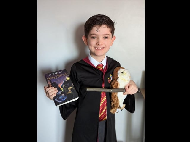 Jacob, aged 9, as Harry Potter from the Harry Potter series, written by J.K Rowling.