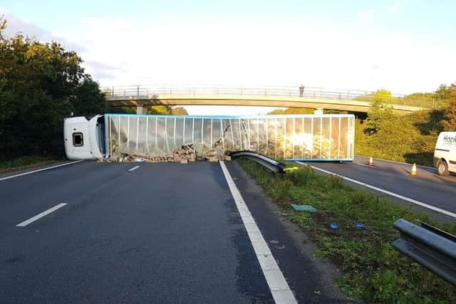 The scene of the crash. Pic: Sussex Police