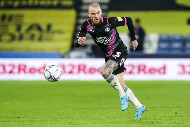 Joe Ward in action for Posh at Huddersfield. Photo: Joe Dent/theposh.com.
