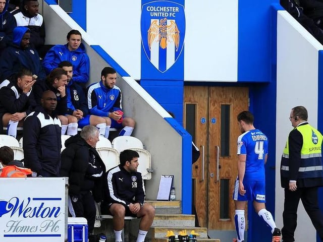Colchester United have had 59 bookings and five red cards this season.
Photo: Getty Images