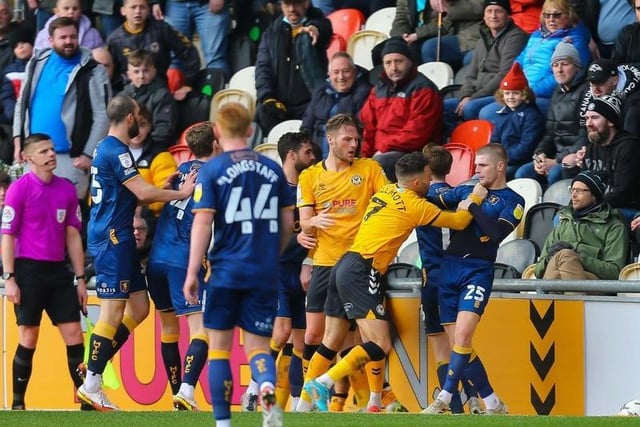Mansfield Town have picked up 64 bookings this season with six red card - five of them straight reds.
Photo: Chris Holloway