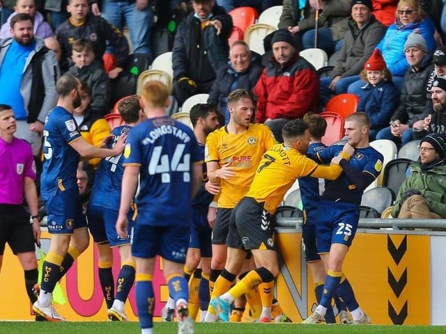 Mansfield Town have picked up 64 bookings this season with six red card - five of them straight reds.
Photo: Chris Holloway