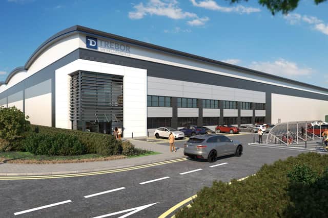 This image shows how the proposed warehouse should appear after completion.