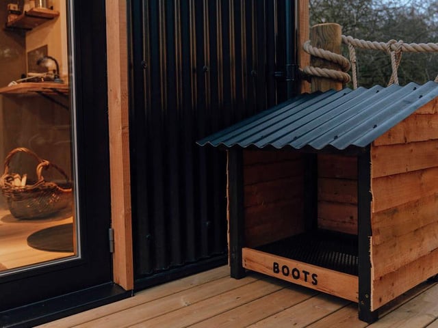 Luckily there's a place for your muddy boots if you're hiking among the trees.