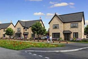A CGI street scene of what the new homes at Cotterstock Meadows will look like. Photo: Bovis Homes