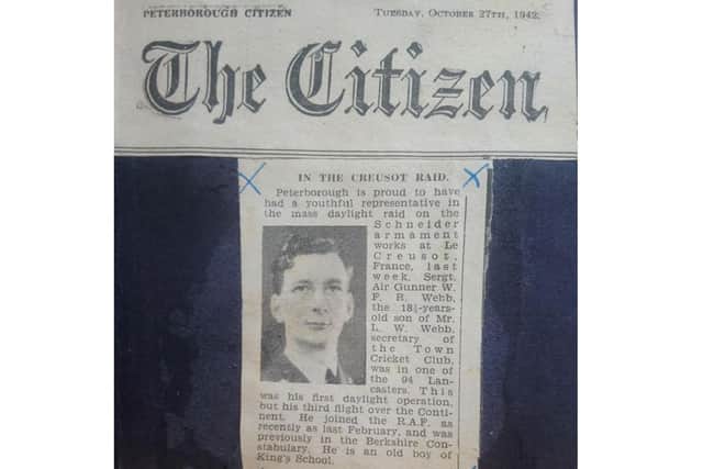 The Peterborough Citizen mentions Windsor Webb's role in a wartime operation.