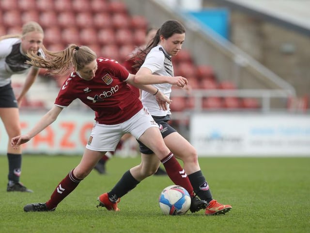 Faye Noble battles for possession