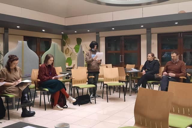 Students at the meeting