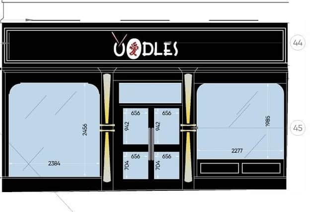 An artist impression of how the new Oodles restaurant and takeaway could look.