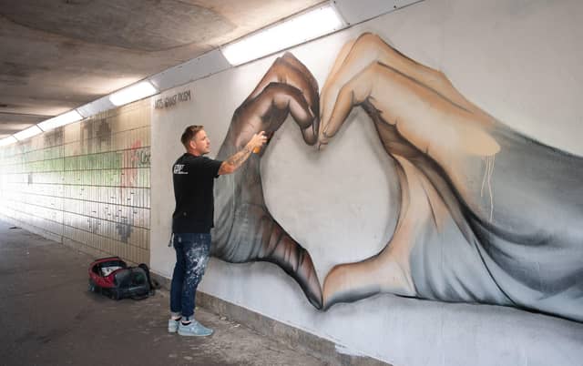 Some of the pieces created by Nathan in the city