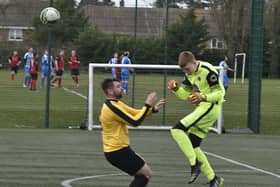 Action from Netherton United Deeping Rangers Reserves (yellow). Photo: David Lowndes.