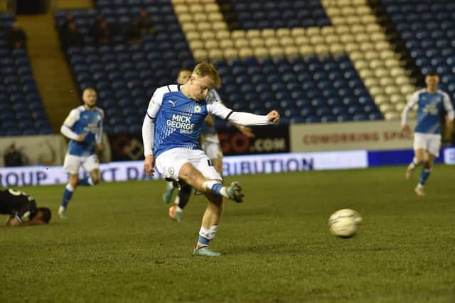 Joe Taylor in action for Posh against Swansea. Photo: David Lowndes.
