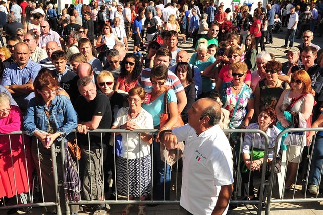 The sights and sounds of the 2013 Italian Festival taking place in Peterborough City Centre with Television Chef Gennaro Contaldo cooking for the crowd ENGEMN00120130922164939