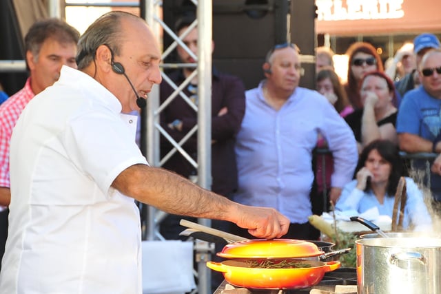 The sights and sounds of the 2013 Italian Festival taking place in Peterborough City Centre with Television Chef Gennaro Contaldo cooking for the crowd ENGEMN00120130922164949
