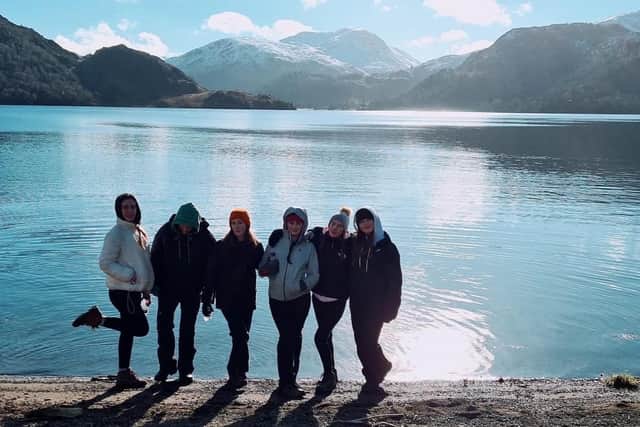 Eleanor, Sophie, Evie, Isabelle, Caileigh and Amelia on during their Lake District trek.
