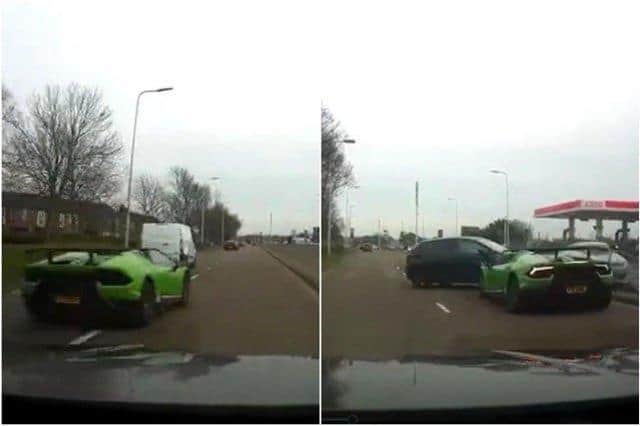 High-speed Lamborghini crash in Peterborough this week.
