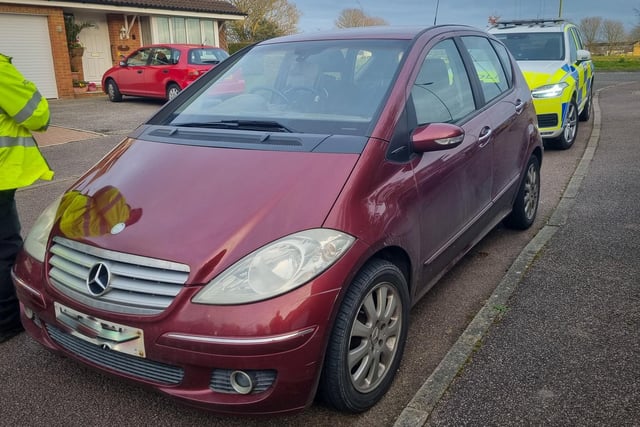 The Mercedes driver was spotted by officers using his mobile phone while driving in a residential area. He was caught scrolling rather than keeping his eyes on the road and can now expect points and a fine.